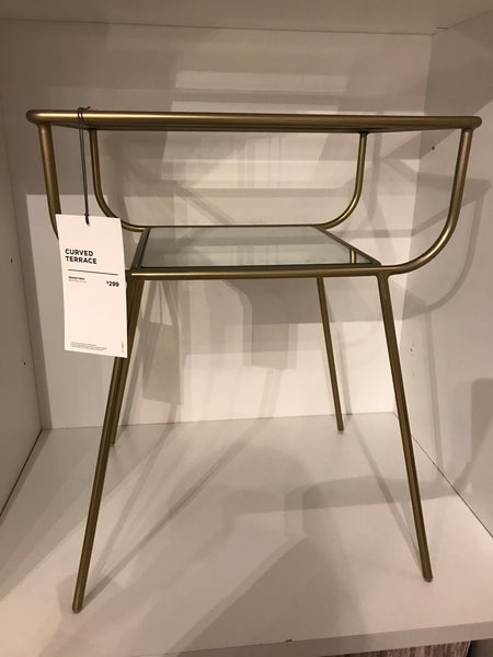 West Elm Curved Terrace Glass Bedside Table